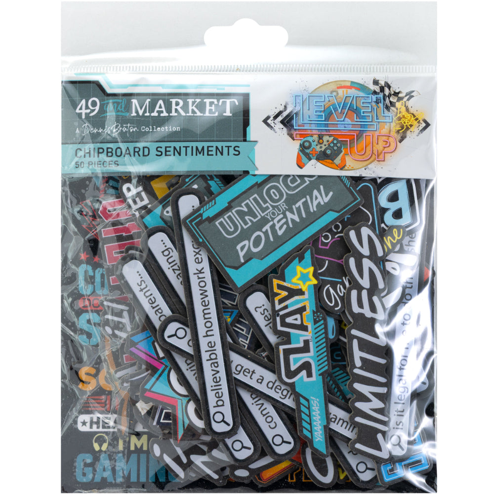 49 and Market Level Up Chipboard Set dlu-36657