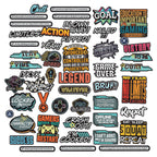 49 and Market Level Up Chipboard Set dlu-36657 contents inside package