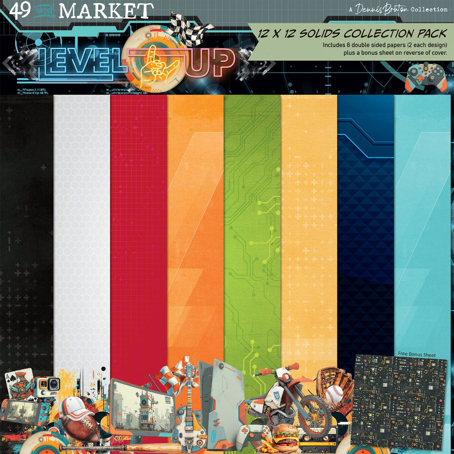 49 and Market Level Up Solids 12 x12 inch Paper Pack dlu-36466