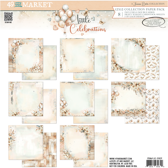 49 and Market Little Celebrations 12 x 12 inch Paper Pack jlc-31829