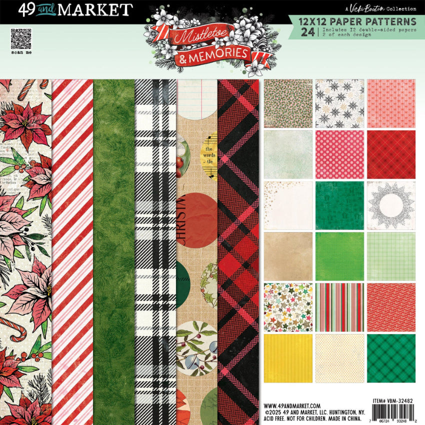 49 and Market Mistletoe and Memories 12x12 inch Paper Pad vbm-32482