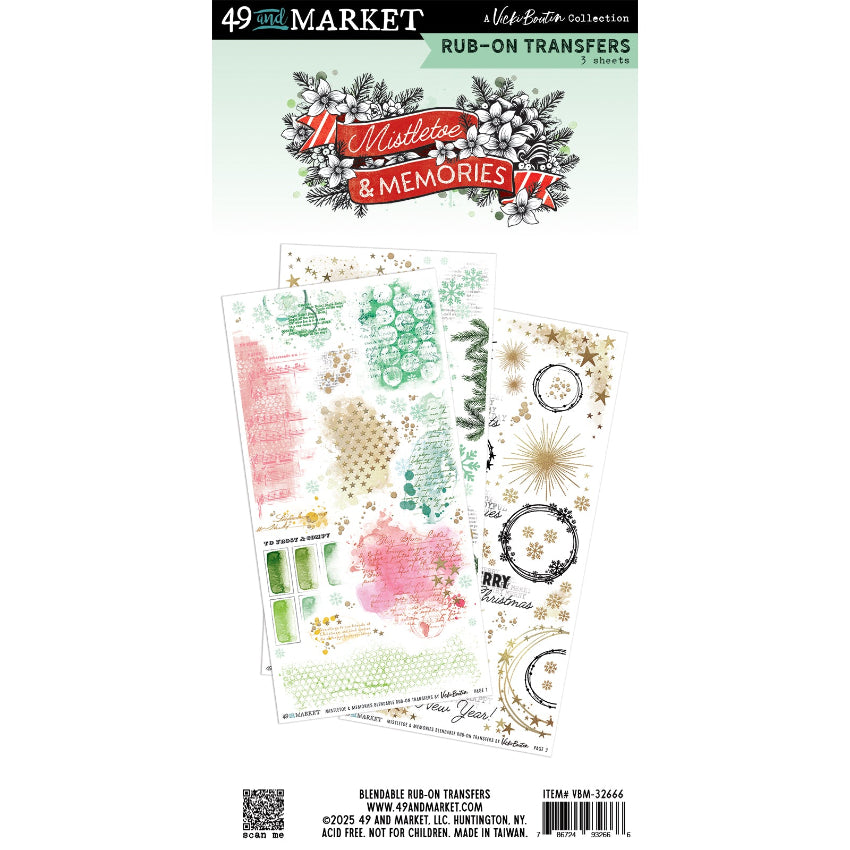 49 and Market Mistletoe and Memories Blendable Rub-on Transfers vbm-32666