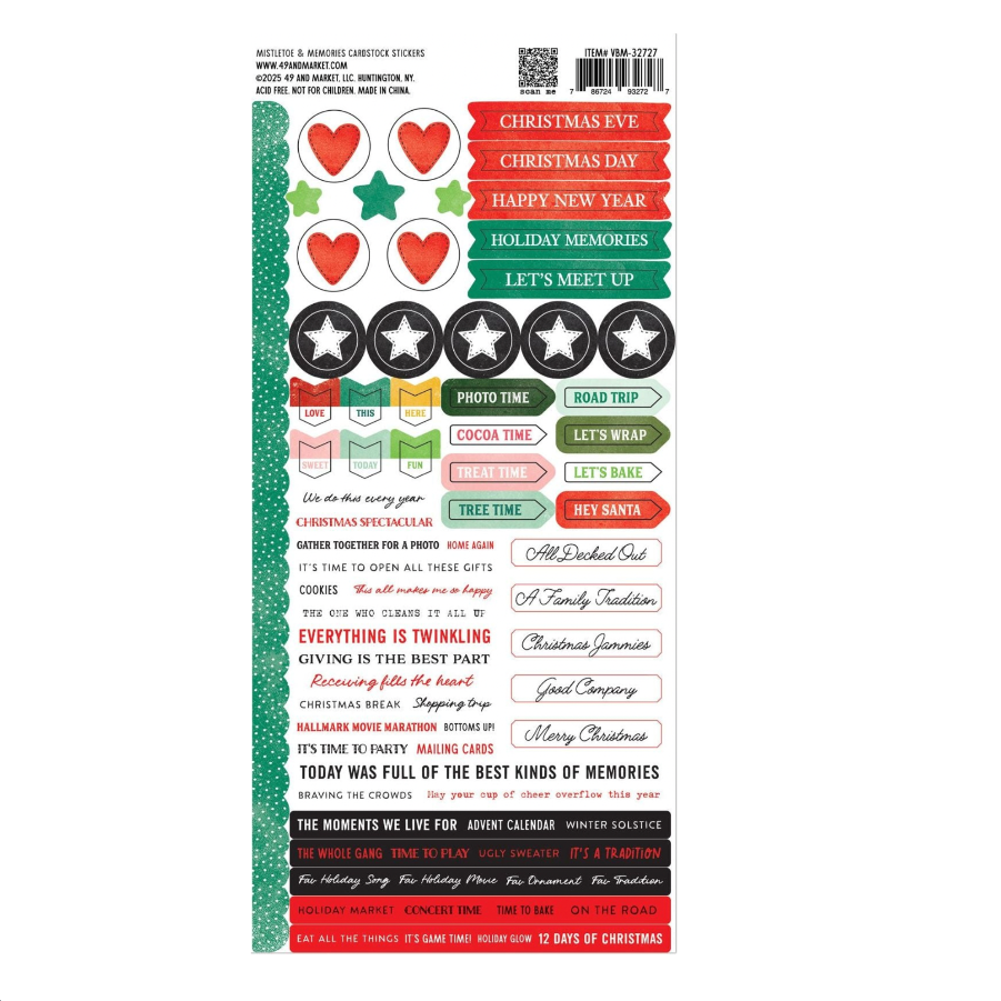 49 and Market Mistletoe and Memories Cardstock Stickers vbm-32727 image 2