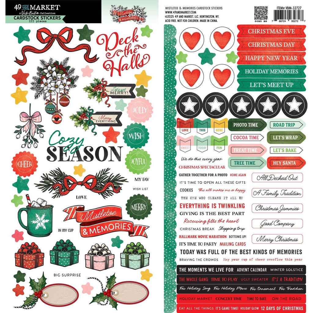 49 and Market Mistletoe and Memories Cardstock Stickers vbm-32727 product image