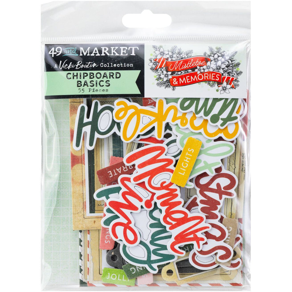 49 and Market Mistletoe and Memories Chipboard Basics Ephemera vbm-32758