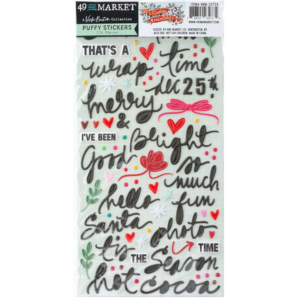 49 and Market Mistletoe and Memories Puffy Stickers vbm-32734