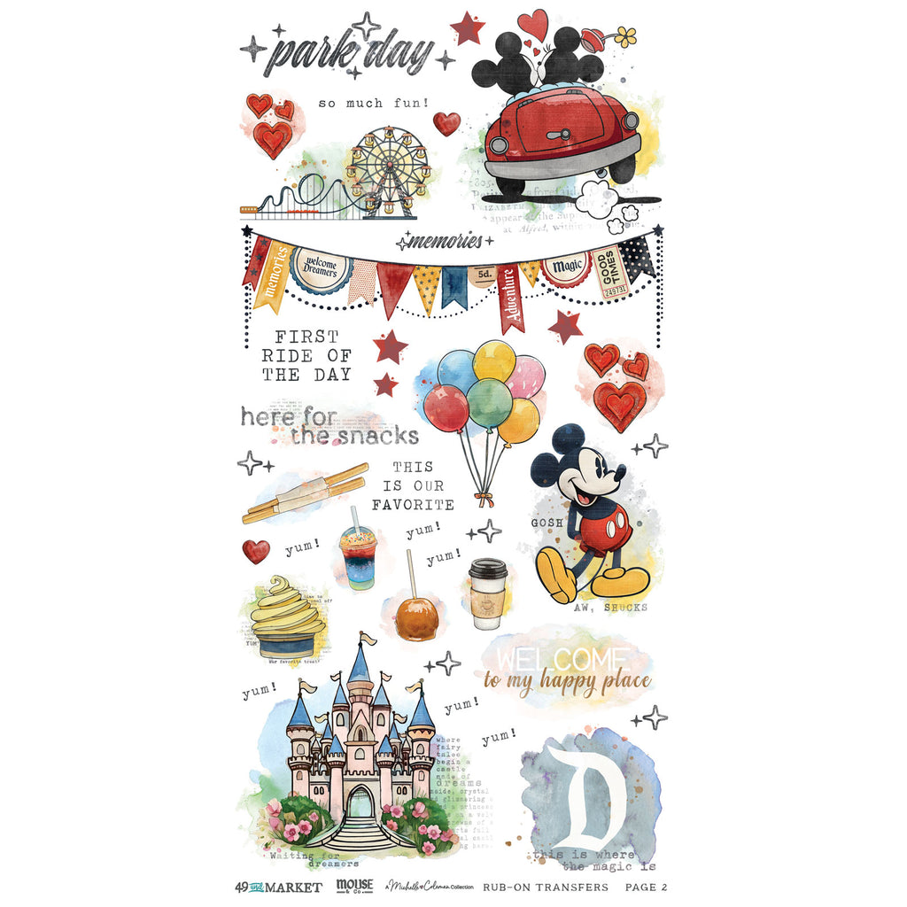 49 and Market Mouse and Co. 6 x12 Essential Rub-on Transfers mmc-37661 product image 1
