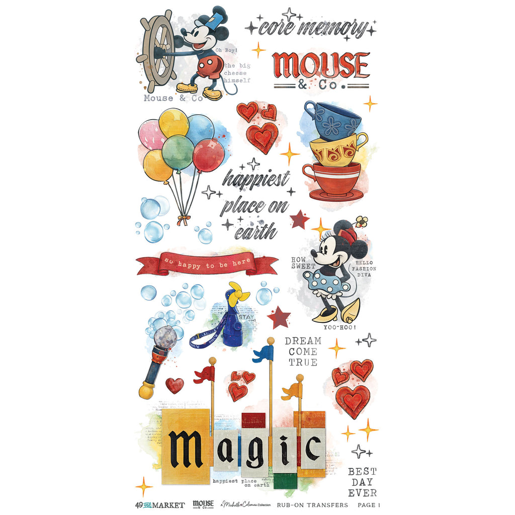 49 and Market Mouse and Co. 6 x12 Essential Rub-on Transfers mmc-37661 product image 2