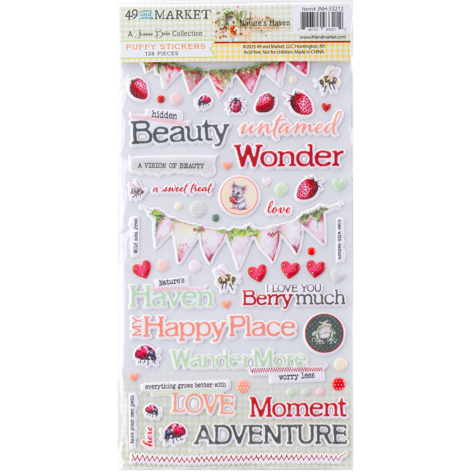49 and Market Nature's Haven Puffy Stickers jnh-33212
