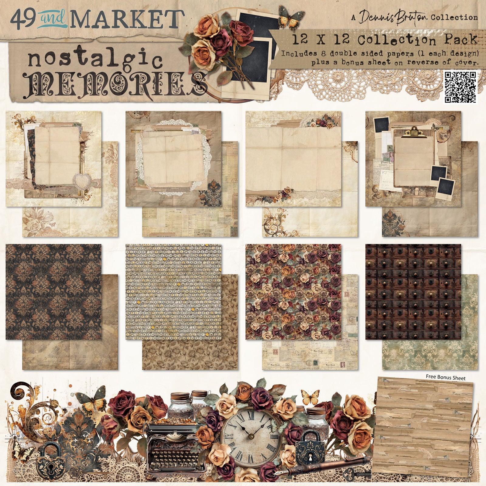 49 and Market Nostalgic Memories 12 x 12 inch Paper Pack dnm-33809