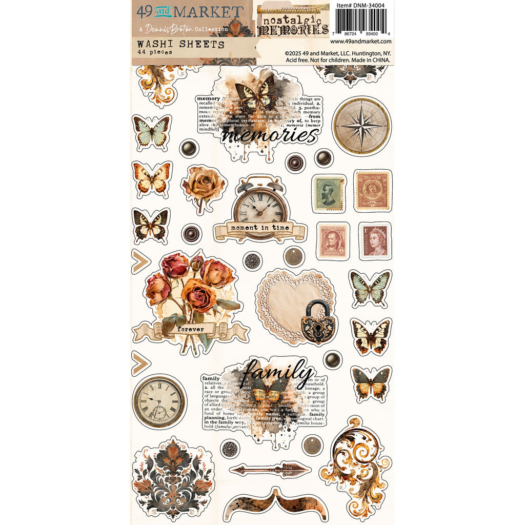 49 and Market Nostalgic Memories Washi Tape Sheets dnm-34004