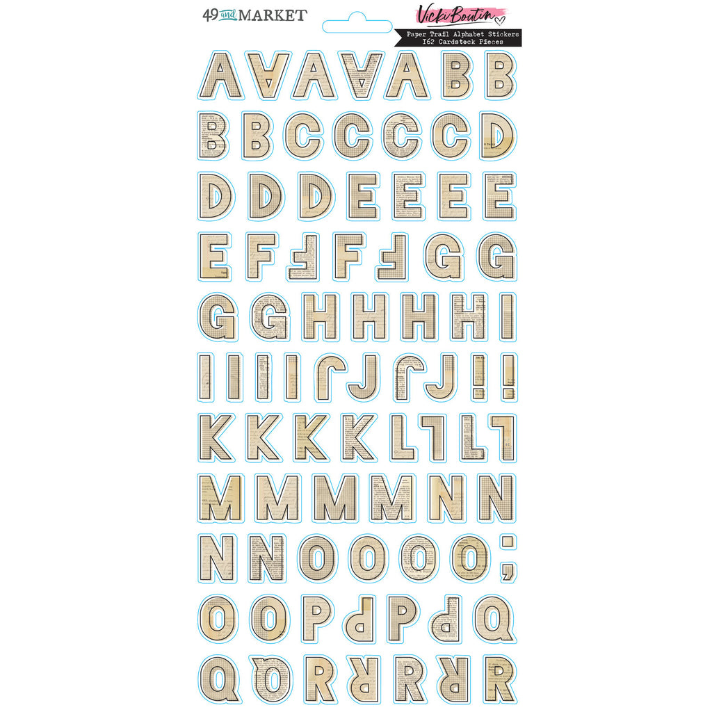 49 and Market Paper Trail Alphabet Cardstock Sticker Sheet vbwg-33779 image 1