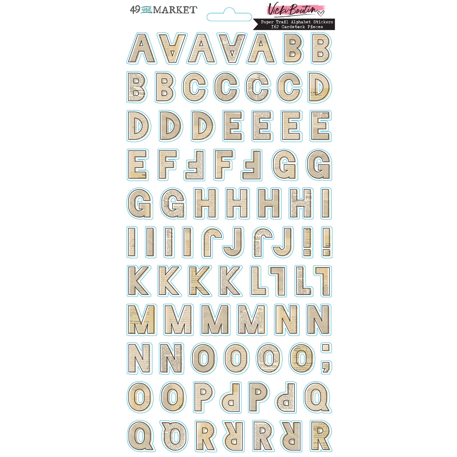 49 and Market Paper Trail Alphabet Cardstock Sticker Sheet vbwg-33779 image 1
