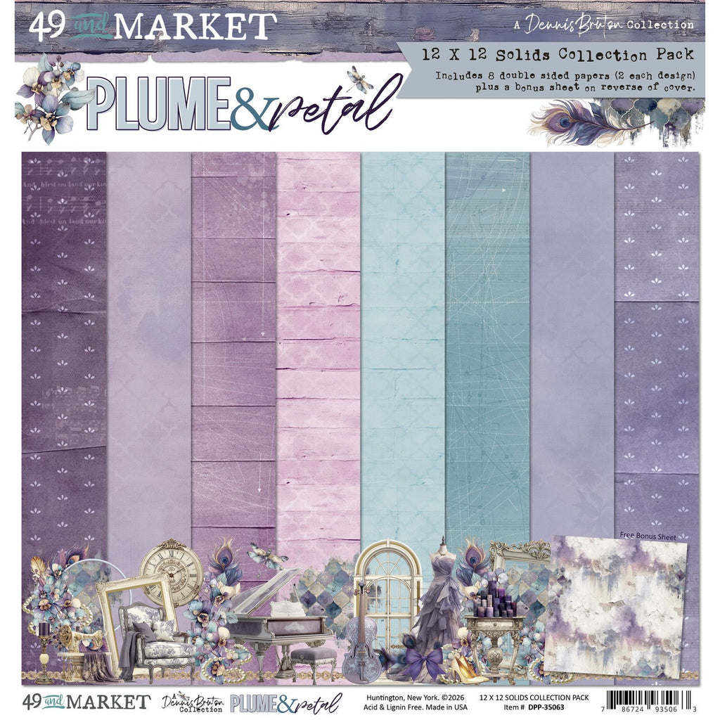 49 and Market Plume and Petal 12 x12 inch Solids Collection Paper Pack dpp-35063