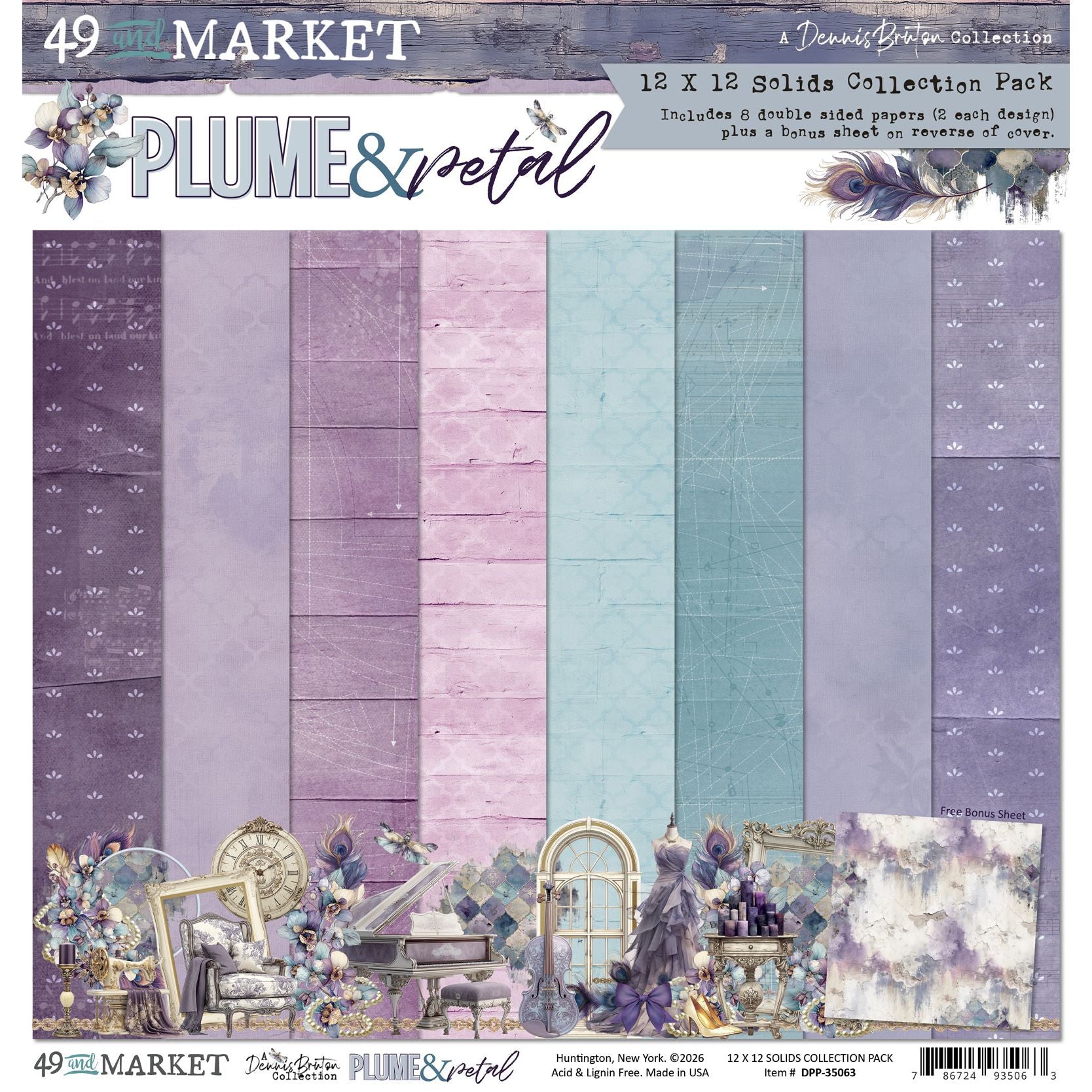 49 and Market Plume and Petal 12 x12 inch Solids Collection Paper Pack dpp-35063