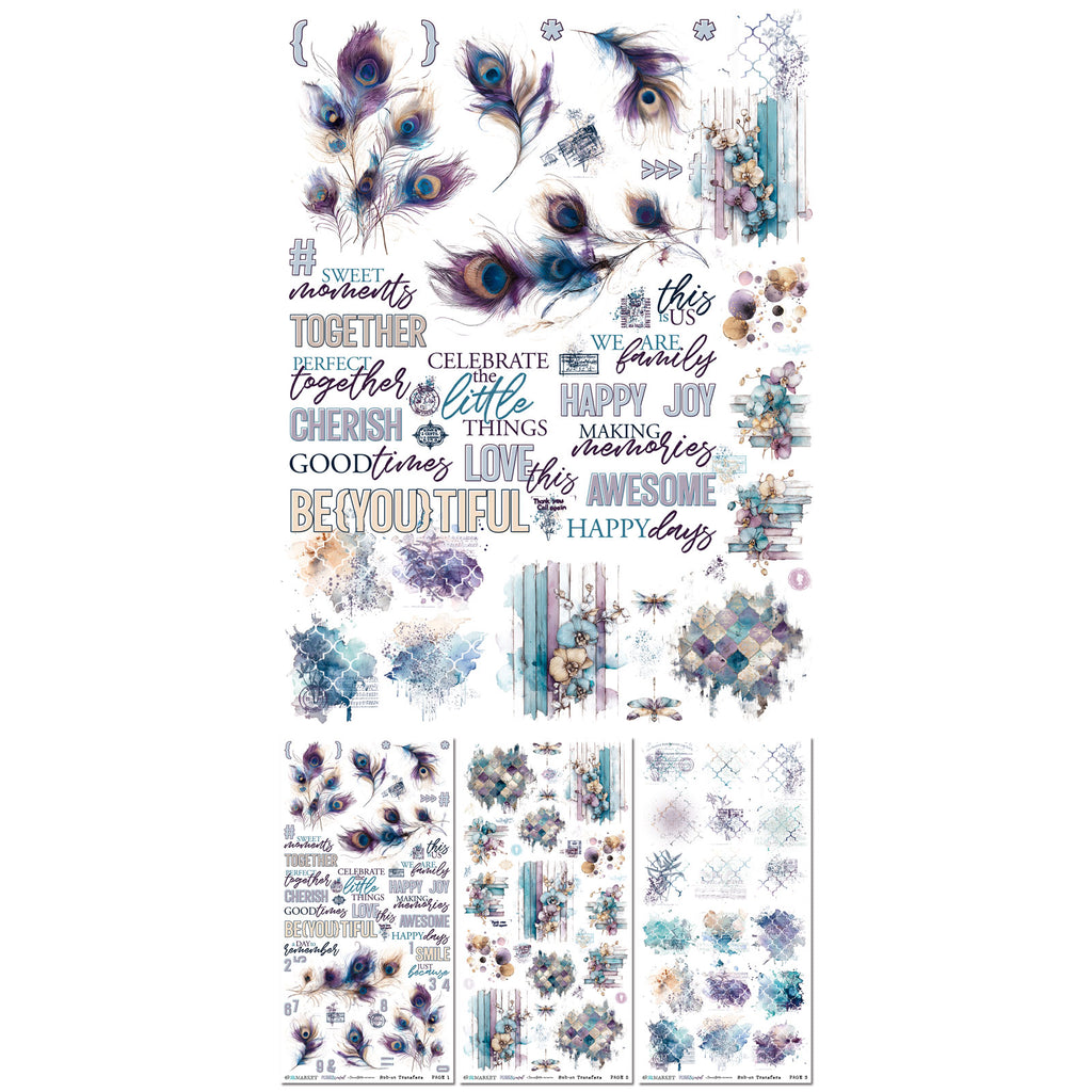 49 and Market Plume and Petal 6 x 12 inch Blendable Rub-on Transfers dpp-35209 image 1