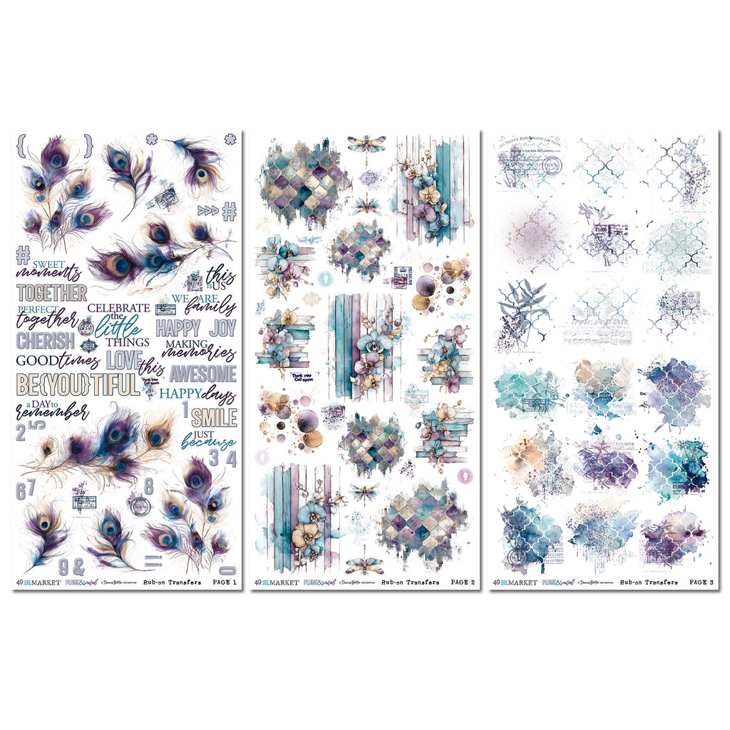 49 and Market Plume and Petal 6 x 12 inch Blendable Rub-on Transfers dpp-35209 image 2