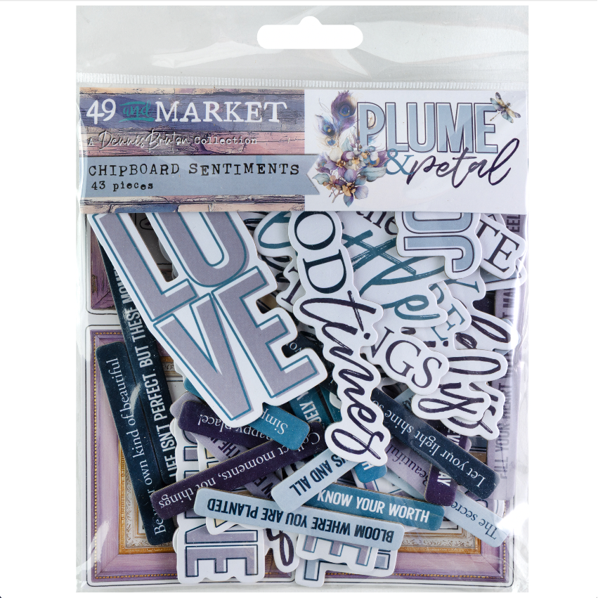 49 and Market Plume and Petal Chipboard Sentiments dpp-35230