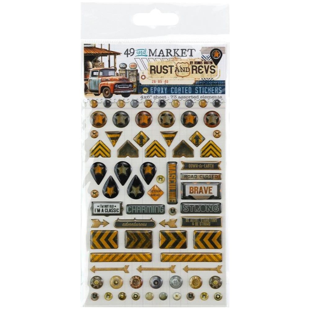 49 and Market Rust And Revs Epoxy Coated Stickers rar-29147