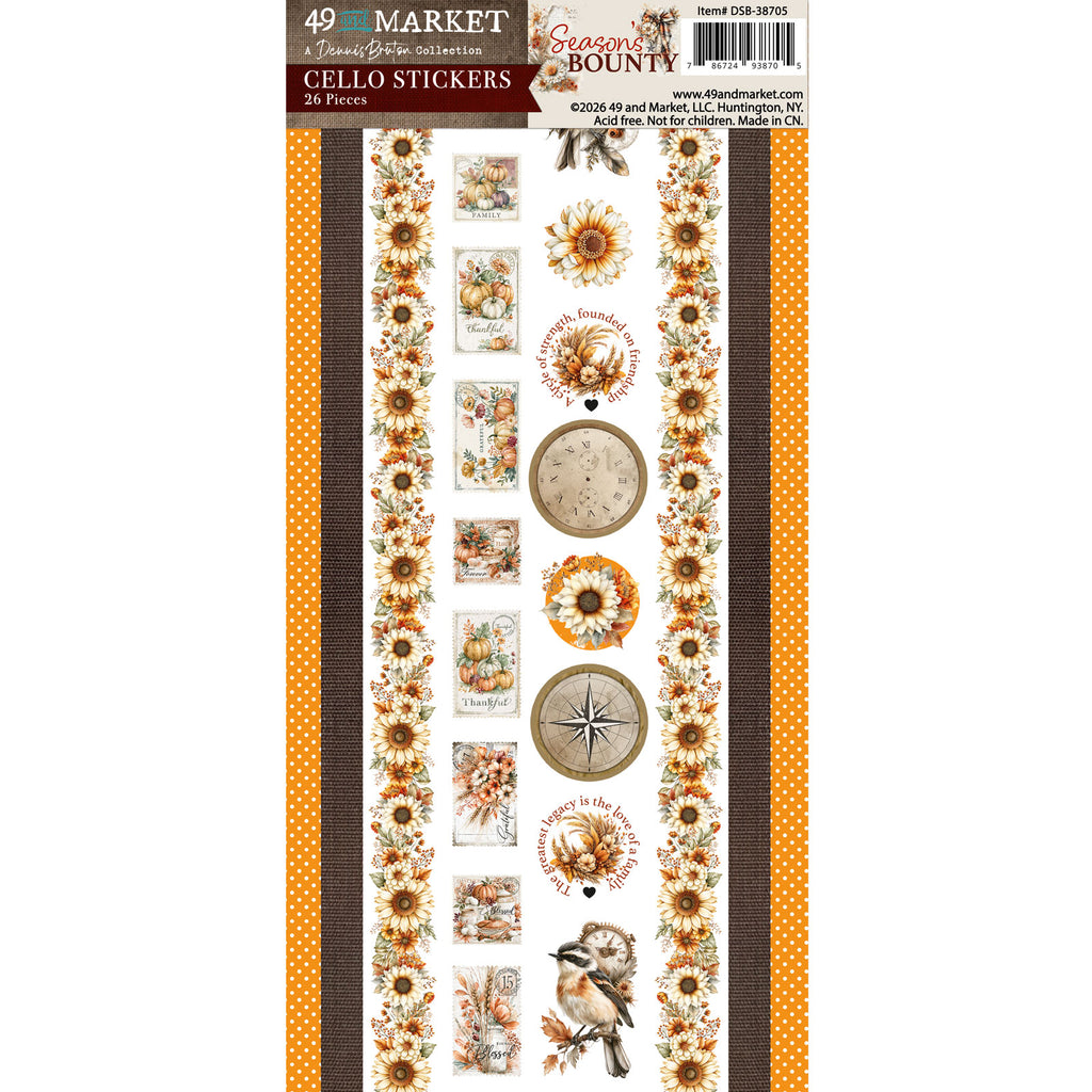 49 and Market Season's Bounty Cello Stickers dsb- 38705