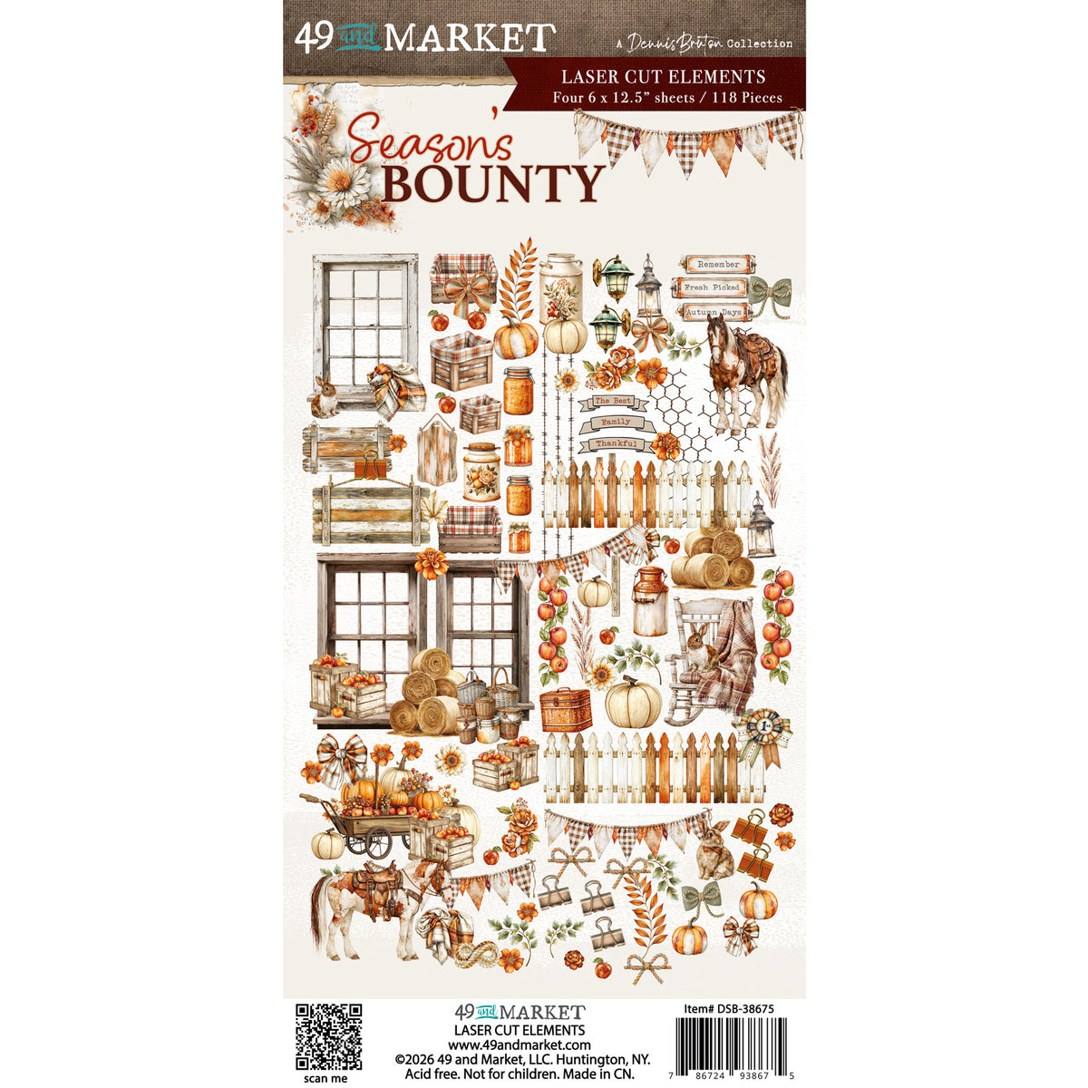 49 and Market Season's Bounty Laser Cut Elements dsb-38675