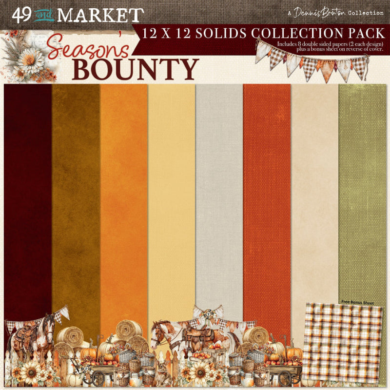 49 and Market Season's Bounty Solids 12 x 12 inch Paper Pack dsb-38514