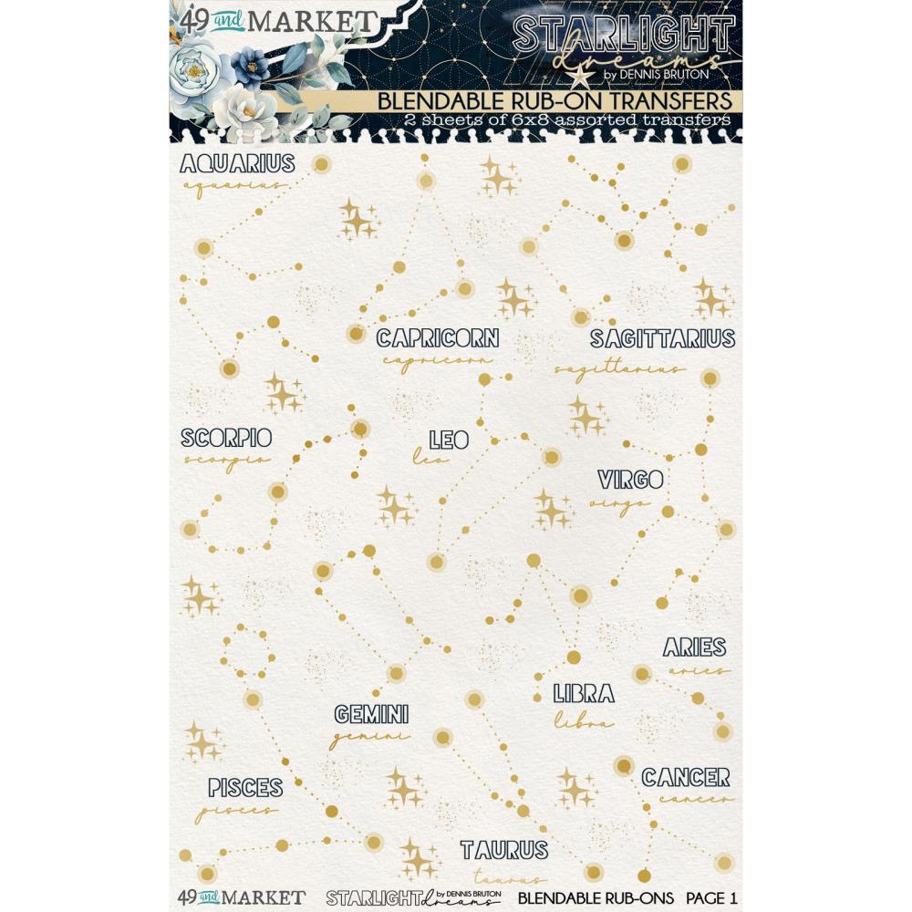 49 and Market Starlight Dreams Constellation Rub-On Transfers dsd-30679