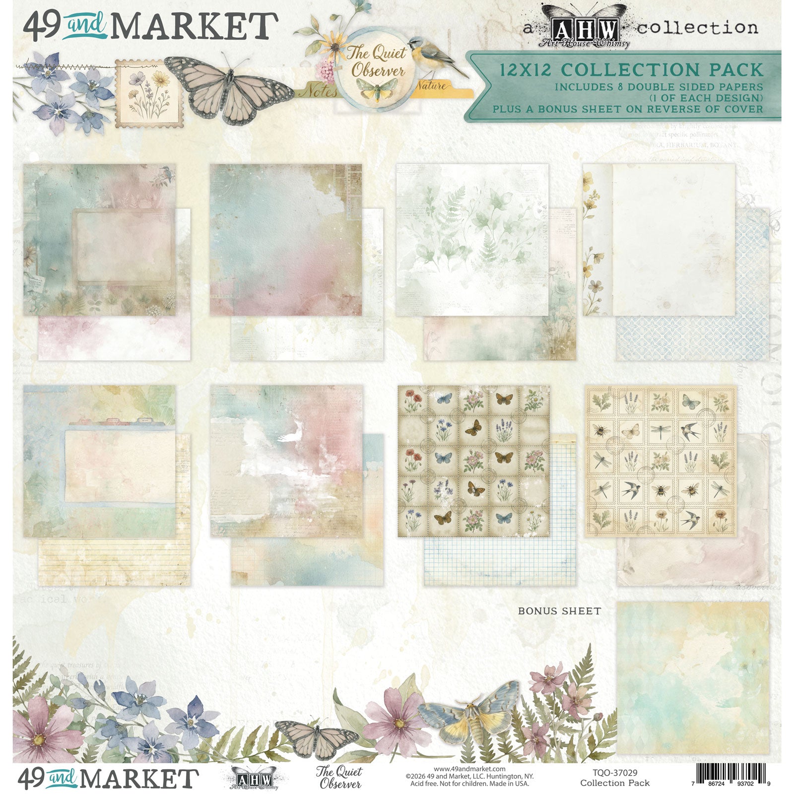 49 and Market The Quiet Observer 12 x12 inch Paper Pack tqo-37029
