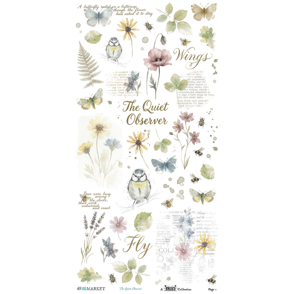 49 and Market The Quiet Observer 6 x12 inch Blendable Rub-on Transfers tqo-37180 product image 1