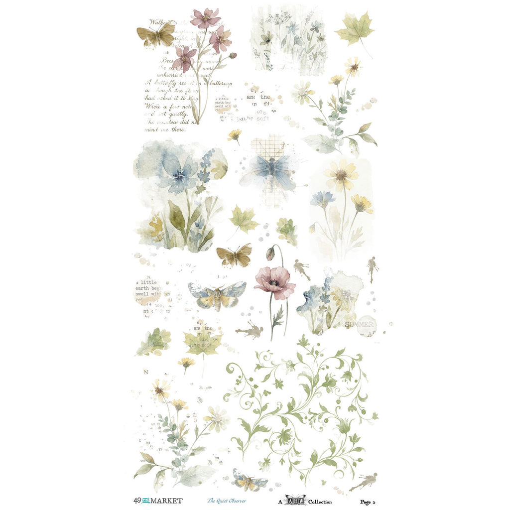 49 and Market The Quiet Observer 6 x12 inch Blendable Rub-on Transfers tqo-37180 product image 2