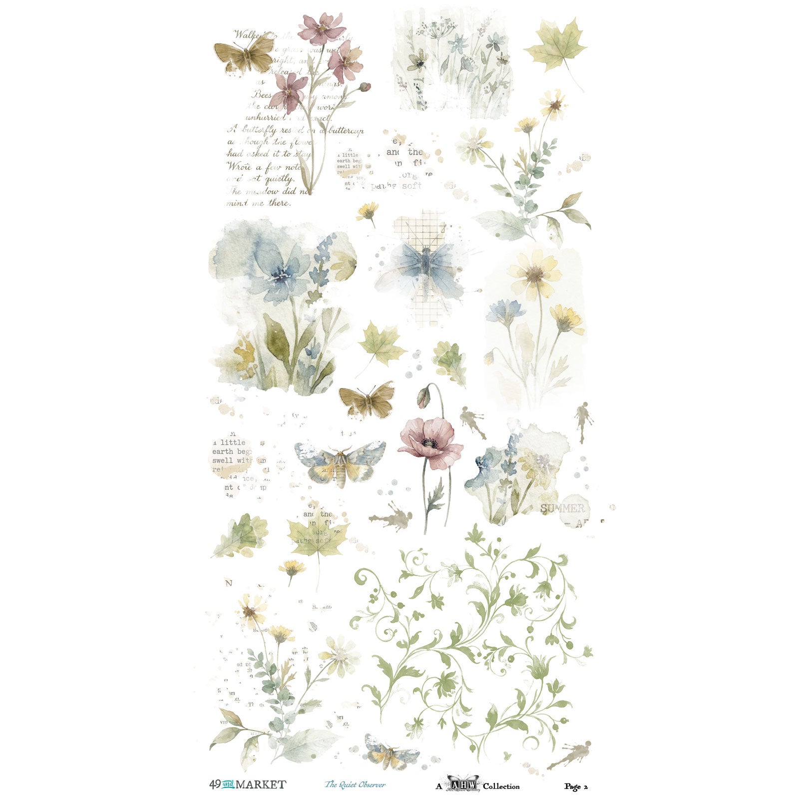 49 and Market The Quiet Observer 6 x12 inch Blendable Rub-on Transfers tqo-37180 product image 2