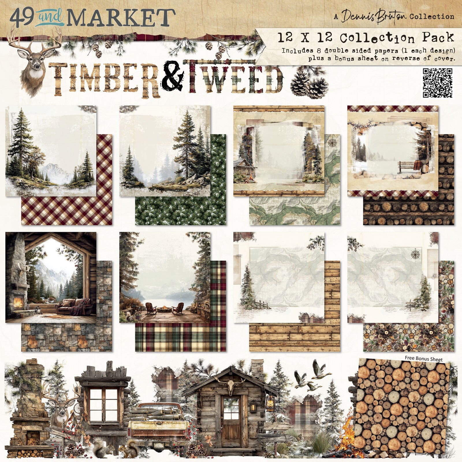 49 and Market Timber and Tweed 12 x12 inch Collection Paper Pack dtt-34592