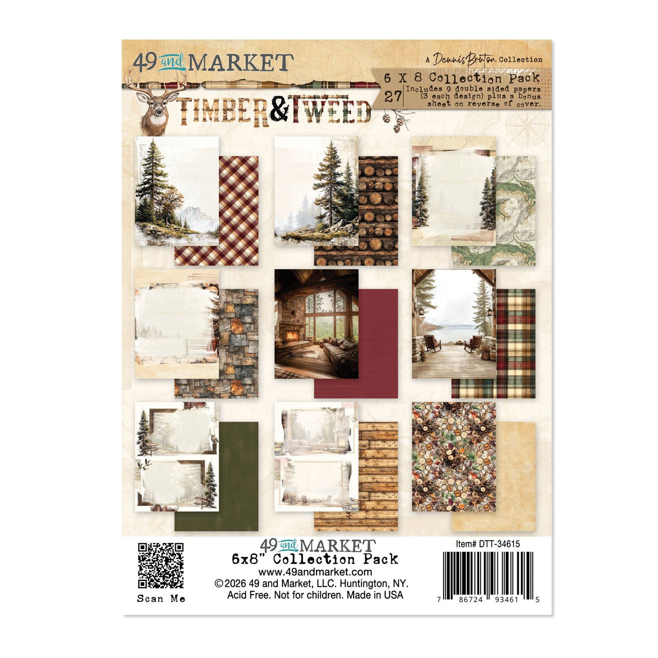 49 and Market Timber and Tweed 6 x 8 Inch Paper Pack dtt-34615