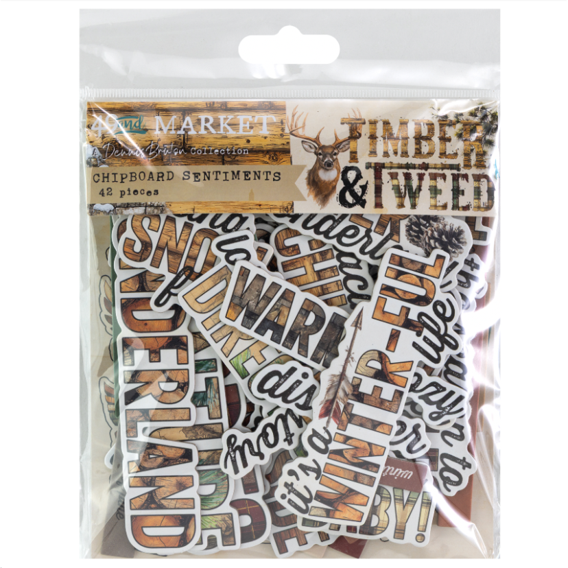 49 and Market Timber and Tweed Chipboard Sentiments dtt-34790
