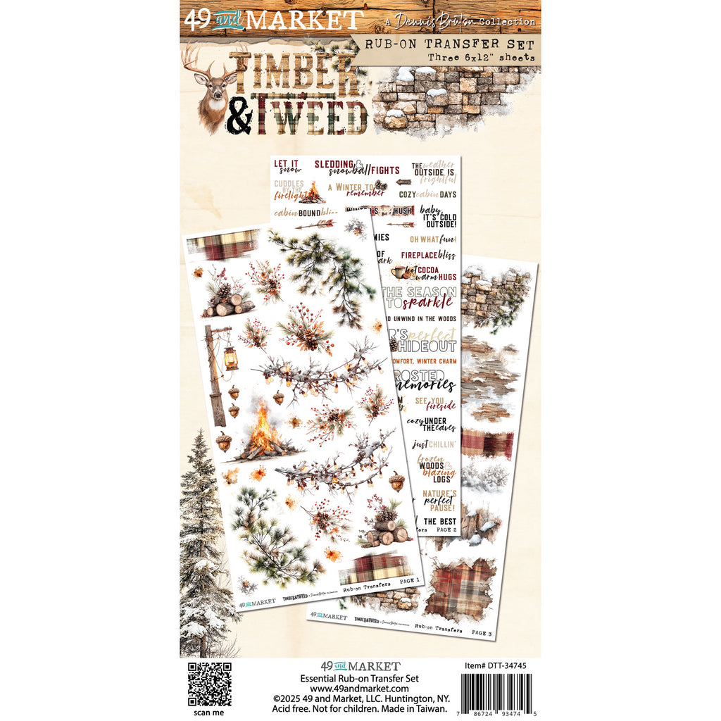 49 and Market Timber and Tweed Essential Rub-on Transfers dtt-34745