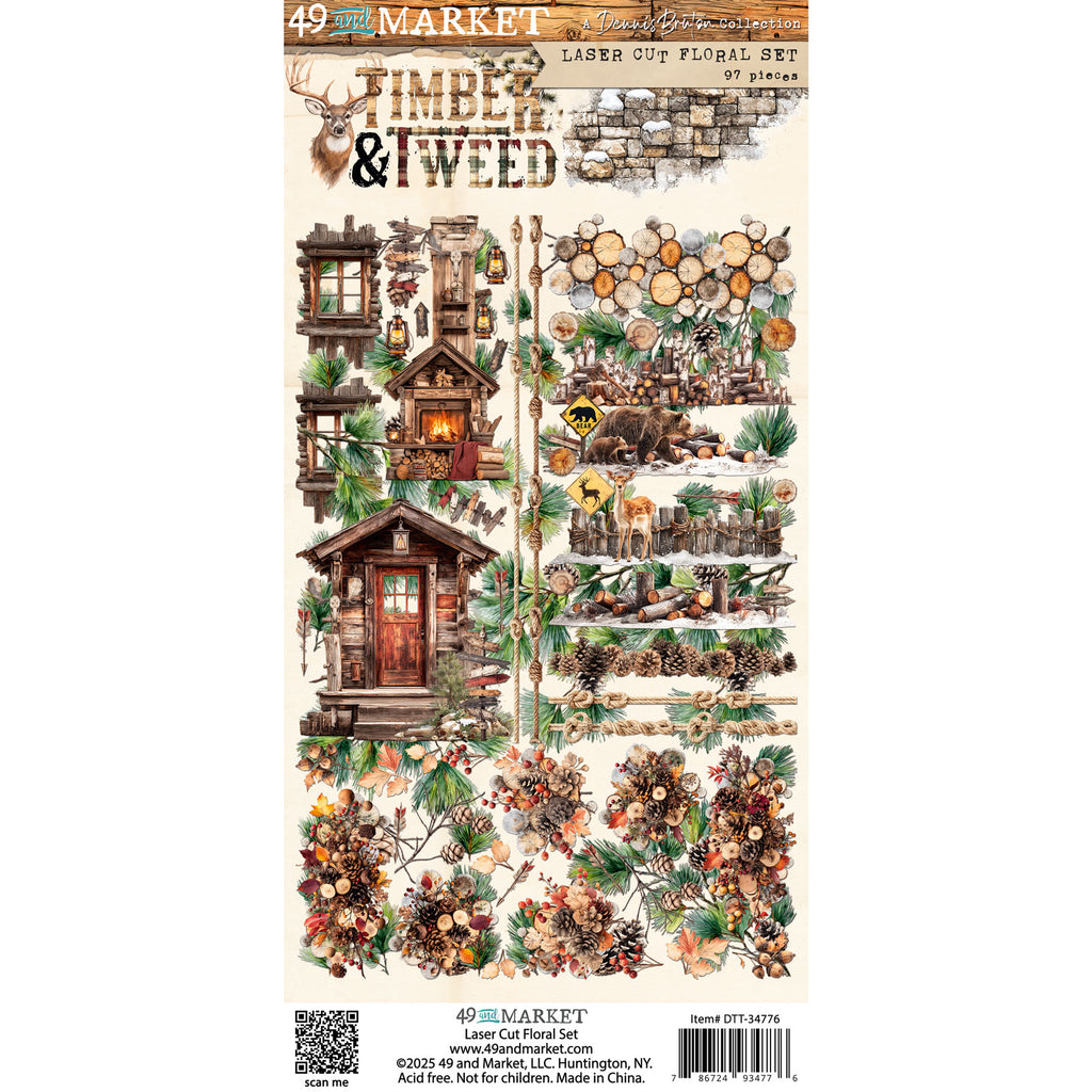 49 and Market Timber and Tweed Floral Laser Cut Sheets dtt-34776