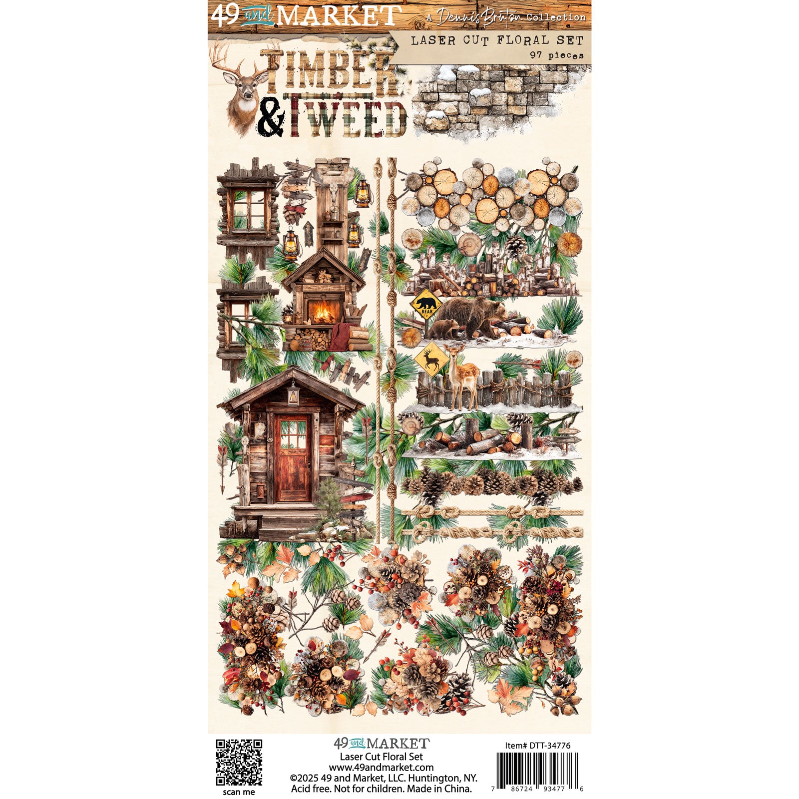 49 and Market Timber and Tweed Floral Laser Cut Sheets dtt-34776