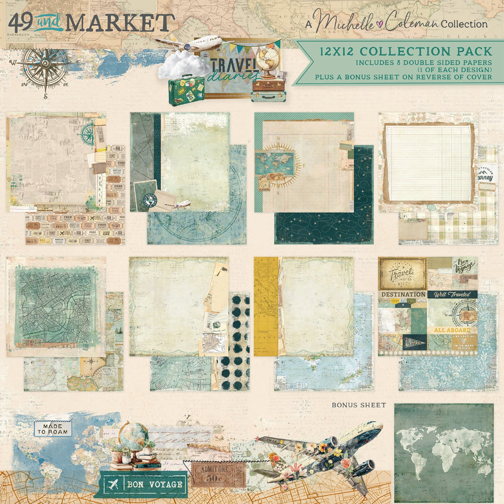 49 and Market Travel Diaries 12 x12 inch Paper Pack mtd-35742