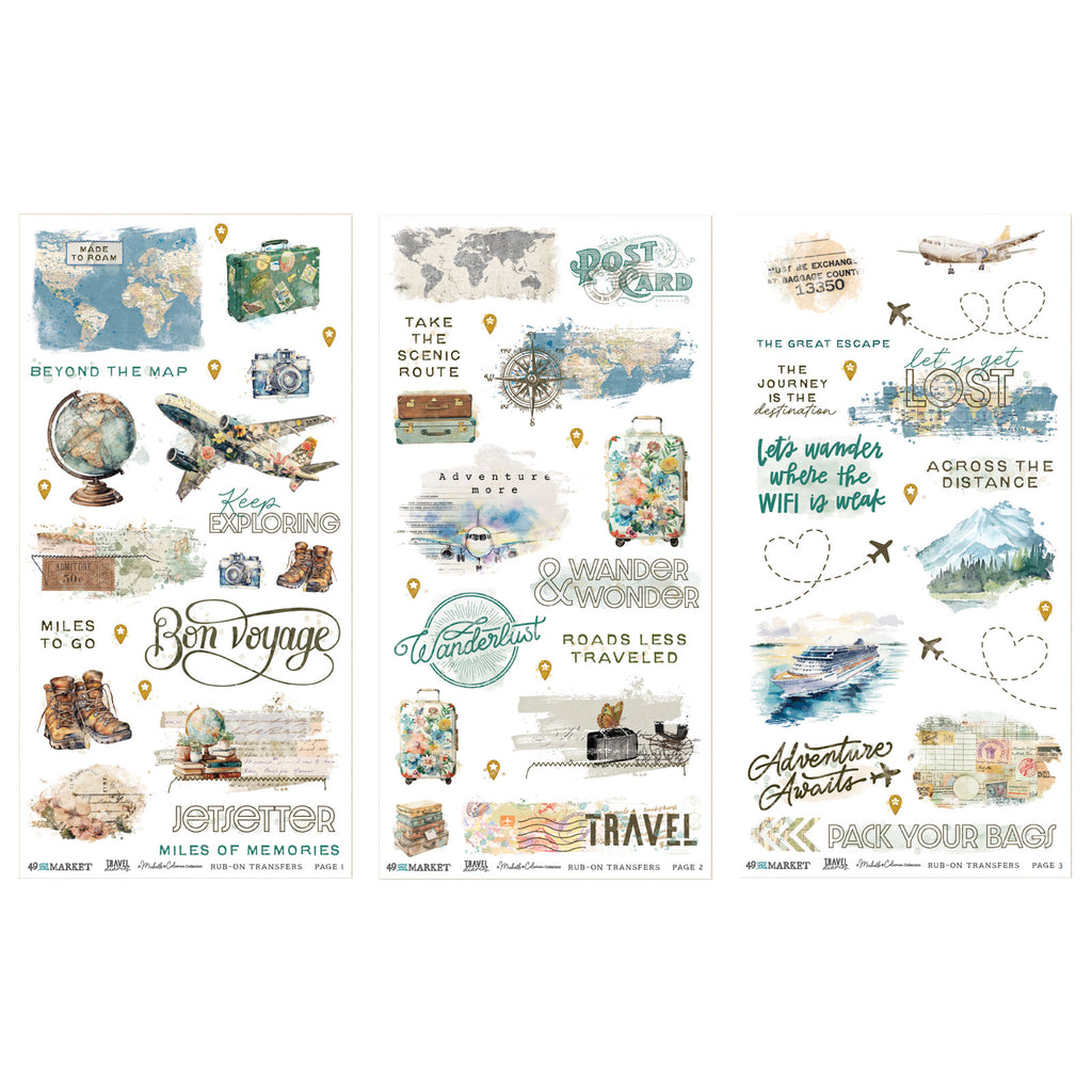49 and Market Travel Diaries Blendable Rub-on Transfer Sheets mtd-35896 image 2