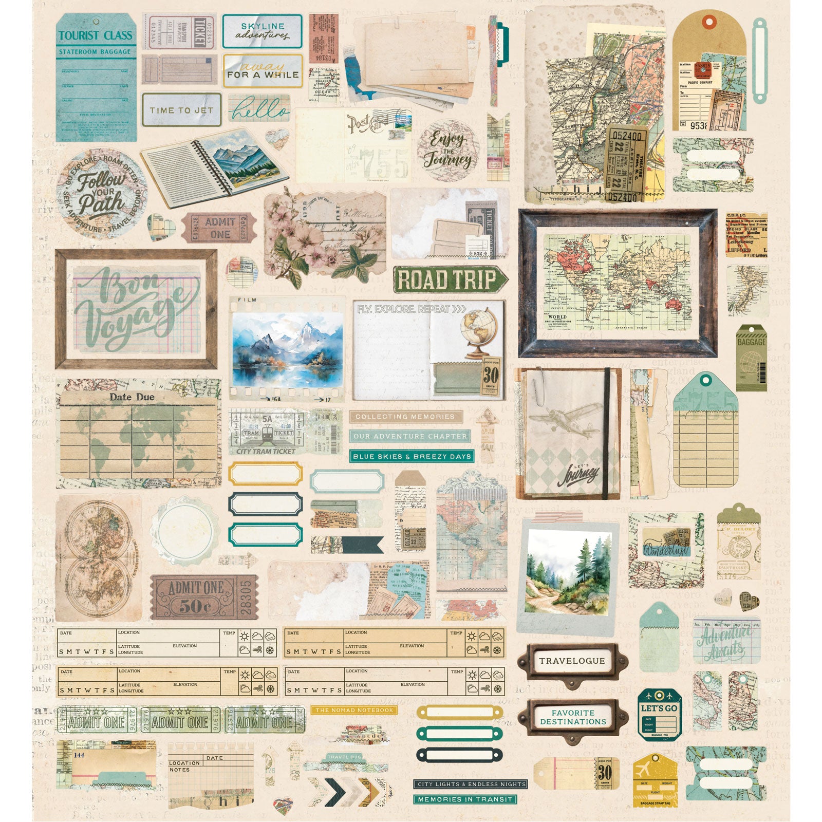 49 and Market Travel Diaries Die-Cut Elements mtd-35926 image 2