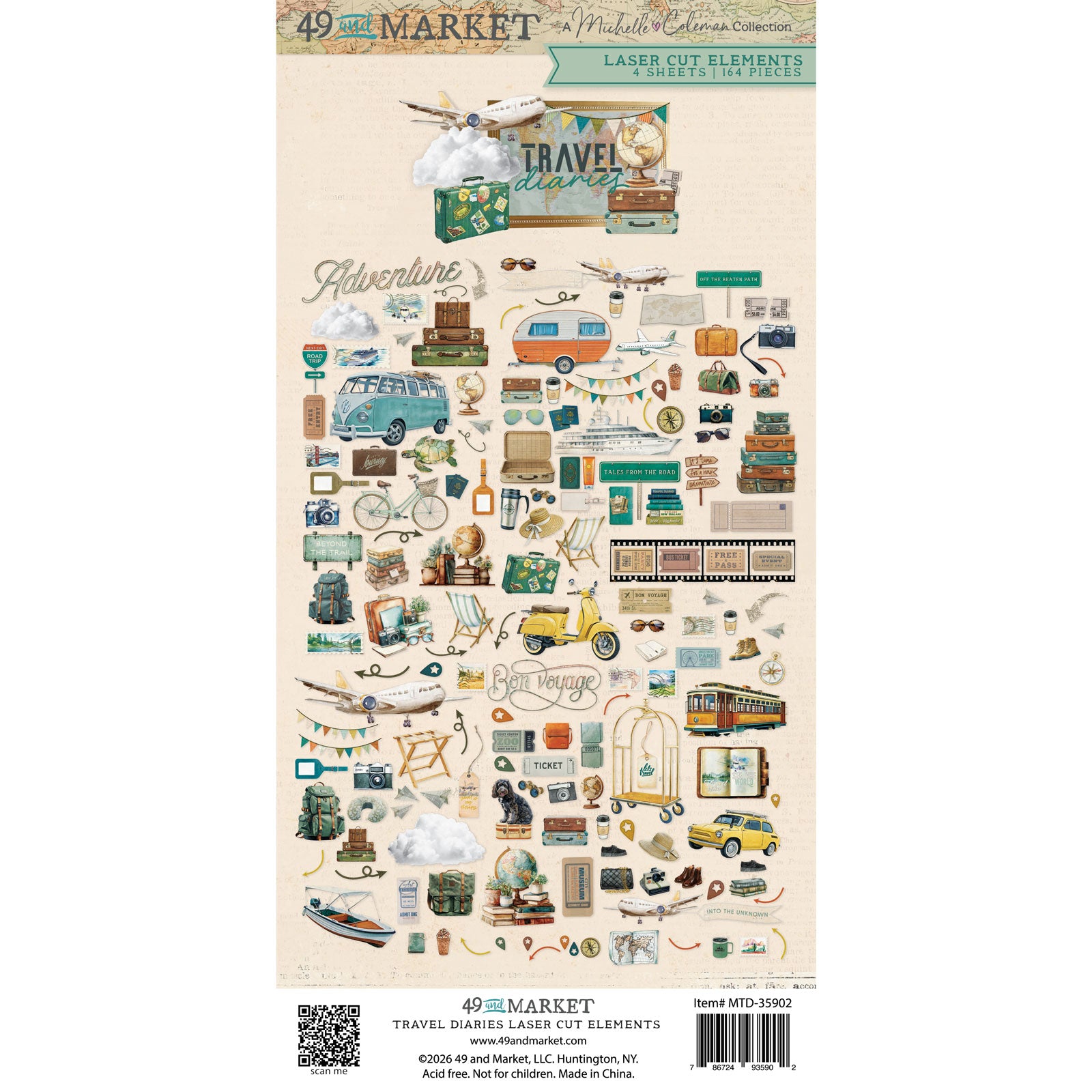49 and Market Travel Diaries Laser Cut Elements mtd-35902