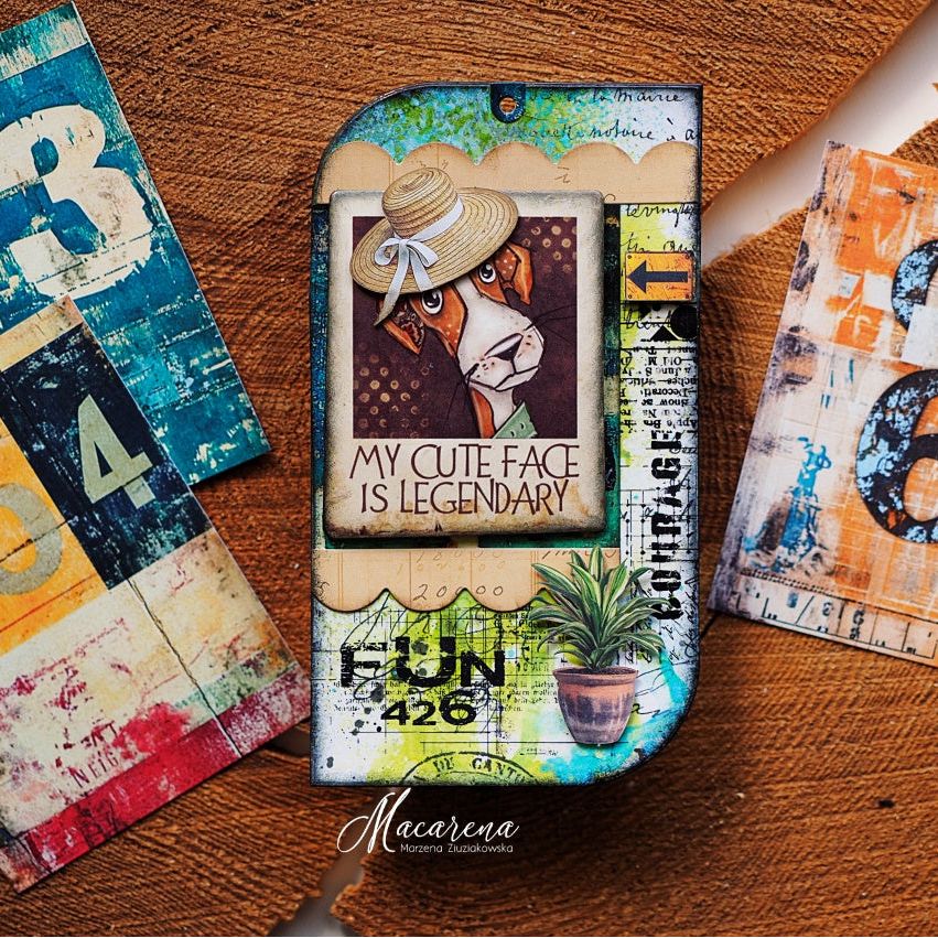 49 and Market Travel Diaries Laser Cut Elements mtd-35902 dog in a hat card | color-code:ALT02