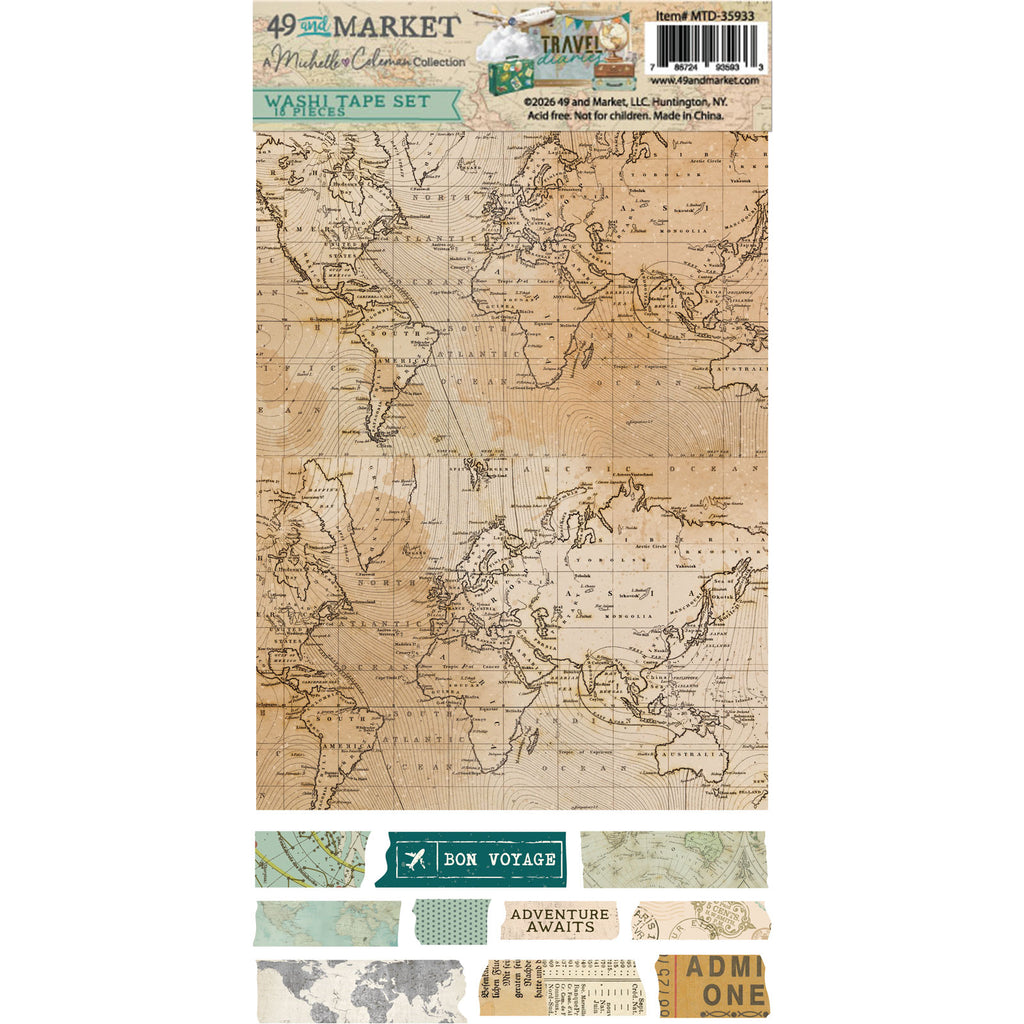 49 and Market Travel Diaries Washi Sheets mtd-35933