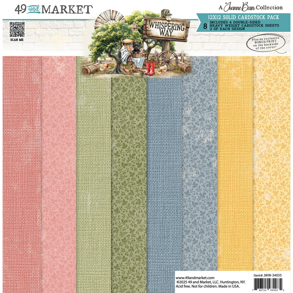49 and Market Whispering Way Solids 12 x 12 Paper Pack jww-34035