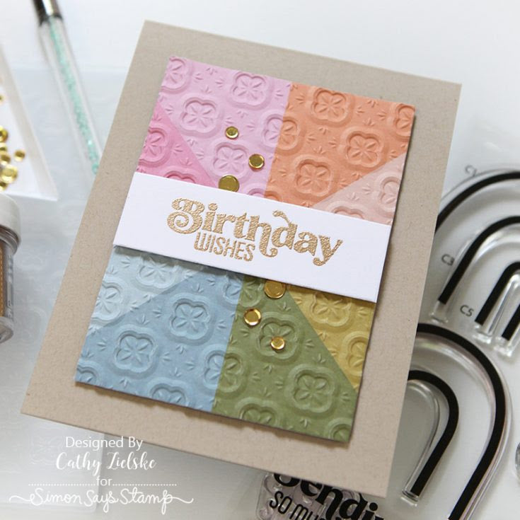 PinkFresh Studio Lovely Blooms 6 x 6 Paper Pack 204323 Birthday Wishes Geometric Card