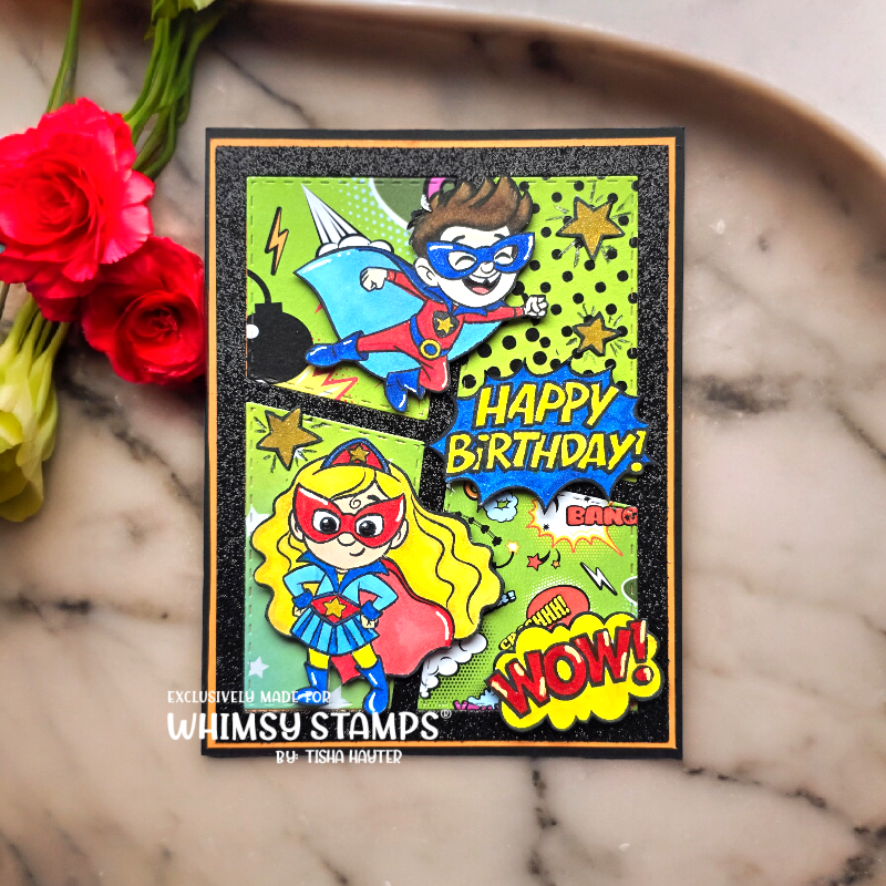 Whimsy Stamps Super Kids Clear Stamp and Die Set