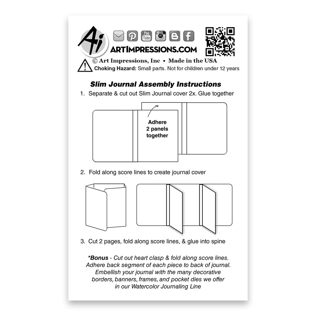 Art Impressions Slim Journal Template Dies 5806 Instructions