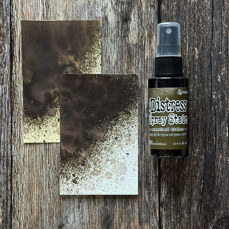 Tim Holtz Distress Spray Stain Scorched Timber January 2024 Ranger tss83498 Color Swatch