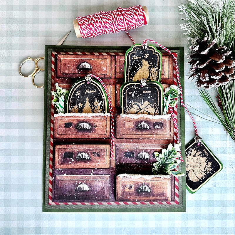 Simon Says Clear Stamps 4 for 1 Christmas Tags 3350ssc Christmas Tag Card