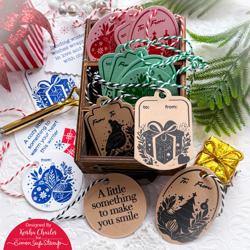 Simon Says Stamps and Dies 4 For 1 Christmas Tags set1113ct DieCember Christmas Tags
